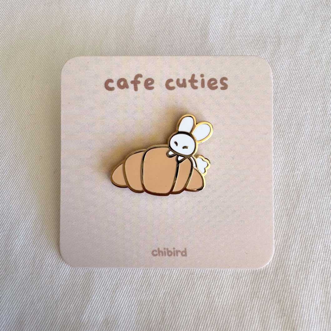 Croissant Bunny Enamel Pin