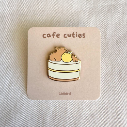 Capybara Cheesecake Enamel Pin