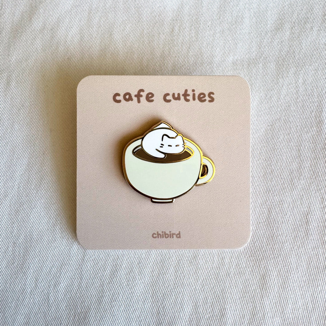 Coffee Cat Enamel Pin