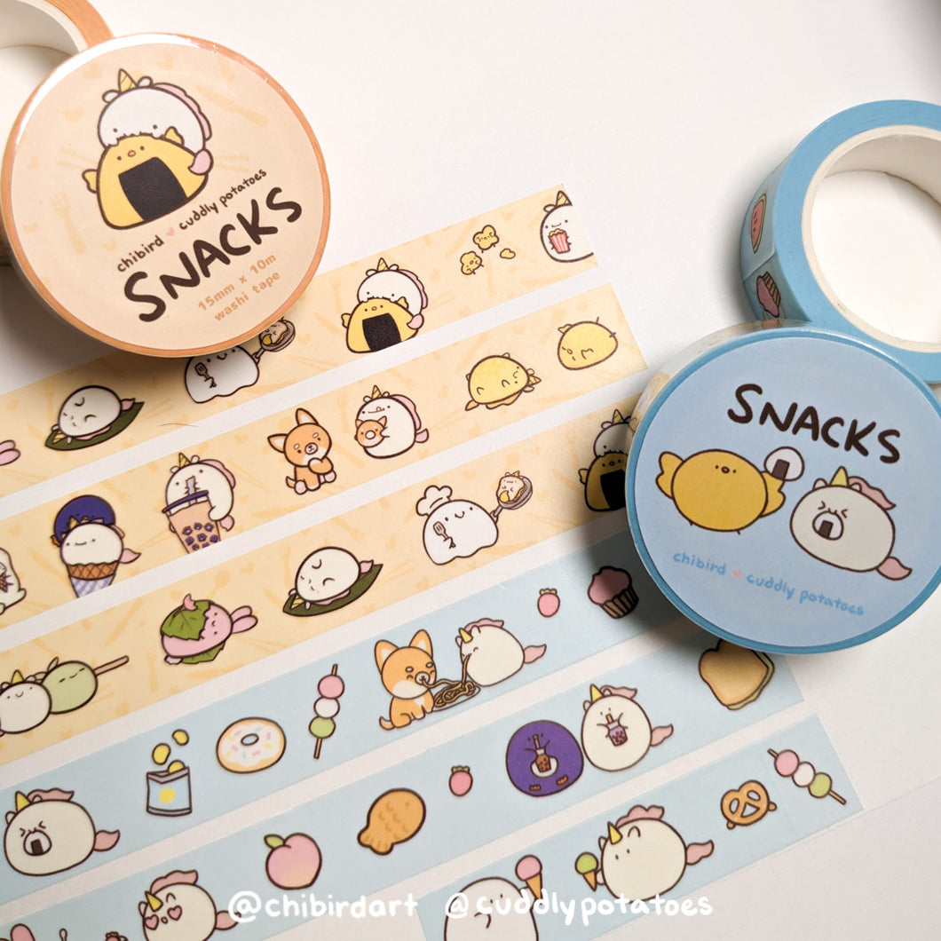 Snacks Washi Tape Set - Chibird x Cuddly Potatoes Collab