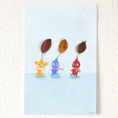 Foraging Friends - Scarf Pikmin Felt Poster