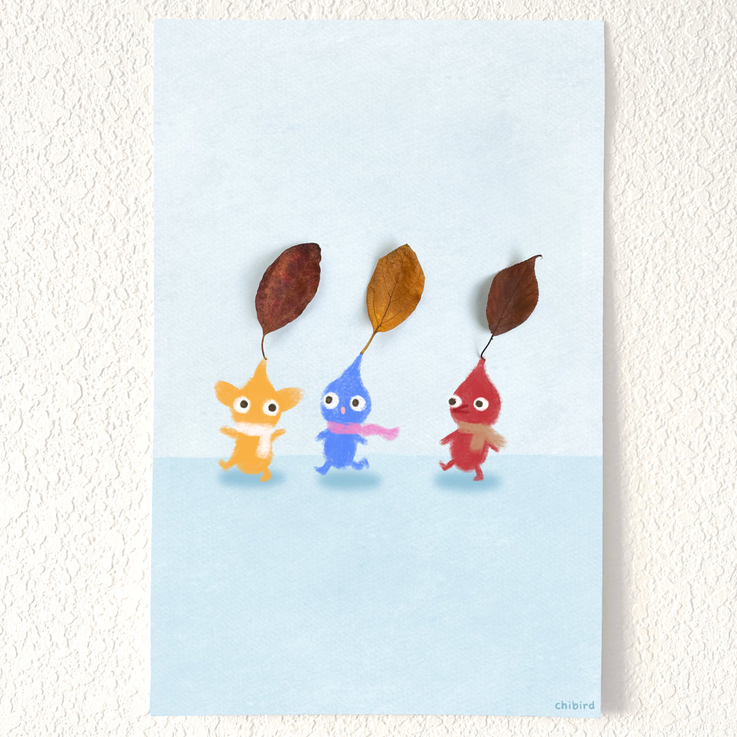 Foraging Friends - Scarf Pikmin Felt Poster