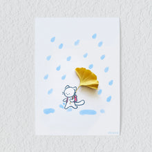 Foraging Friends - Gingko Umbrella Cat Felt Small Print
