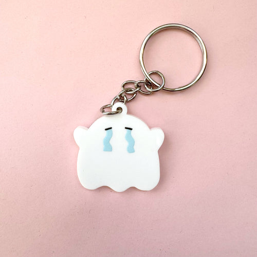 Crying Ghost Charm - White Acrylic
