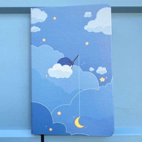 Penguin Cloud Fishing Hardcover Dotted Grid Notebook