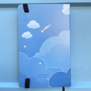 Penguin Cloud Fishing Hardcover Dotted Grid Notebook