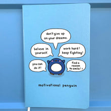 Motivational Penguin Hardcover Dotted Grid Notebook