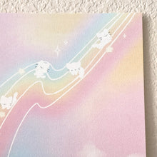 Foraging Friends - Gingko Umbrella Cat Felt Poster