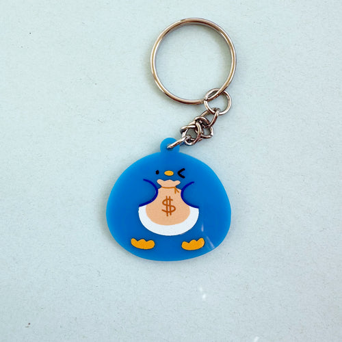 Money Penguin Charm - Blue Acrylic