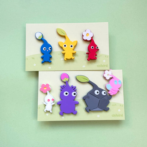 Full Set Pikmin Dyed Enamel Pins