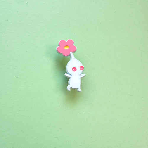 White Pikmin Dyed Enamel Pin