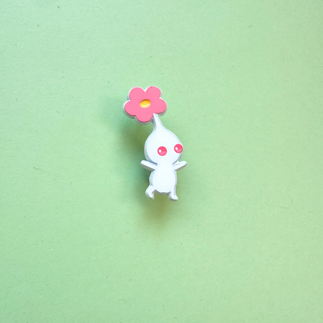 White Pikmin Dyed Enamel Pin