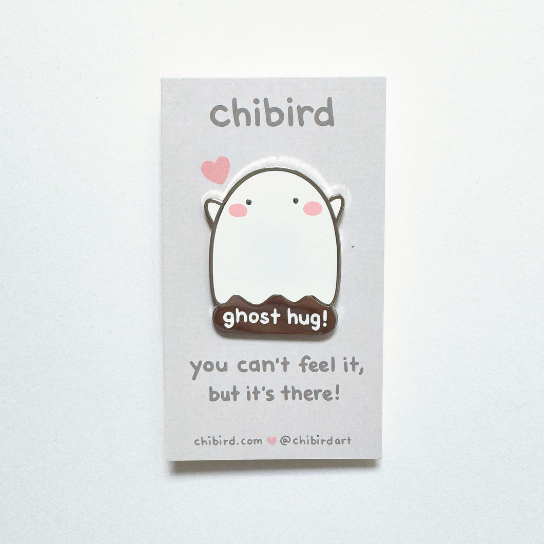 Ghost Hug Enamel Pin