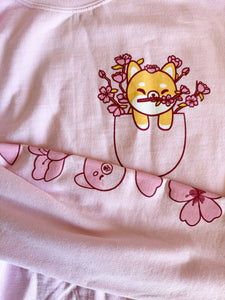 Cherry Blossom Pocket Shiba Sweatshirt