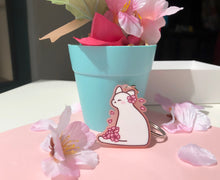 Cherry Blossom Cat Charm - Frosted Pink