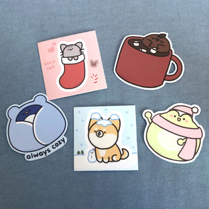 Cozy Enamel Pin + Sticker Bundle