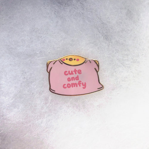 Cute and Comfy Enamel Pin