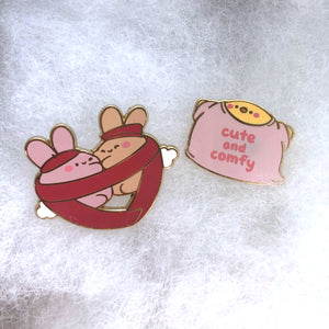 Cozy Enamel Pin + Sticker Bundle