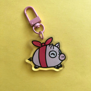 Maple Ribbon Pig Charm