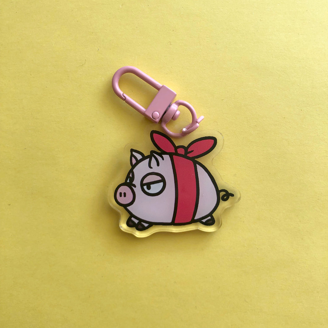 Maple Ribbon Pig Charm