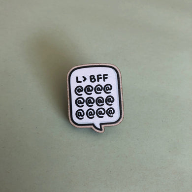 Maple BFF Chat Bubble Wood Pin