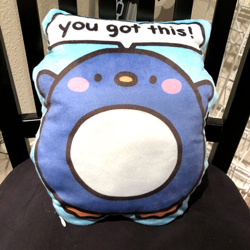Motivational Penguin Plush Pillow
