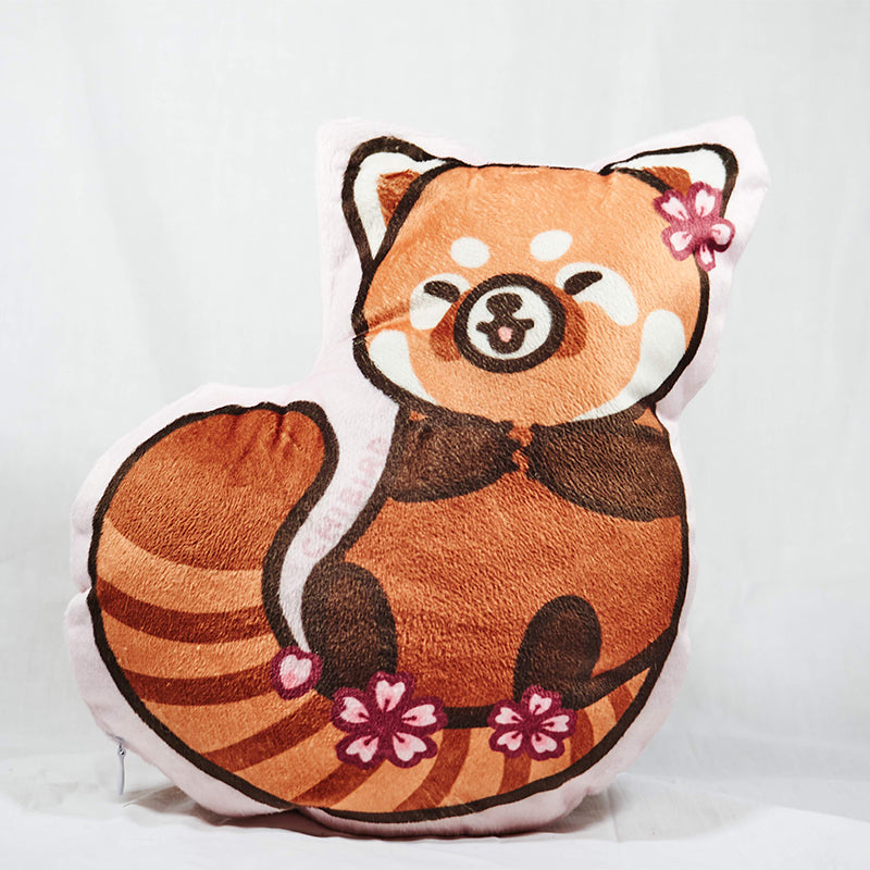 Cherry Blossom Red Panda Plush Pillow