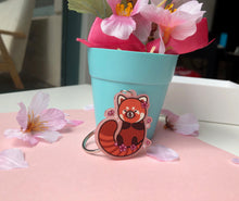 Cherry Blossom Red Panda Charm - Frosted Pink