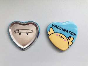 Vaccinated Heart Buttons